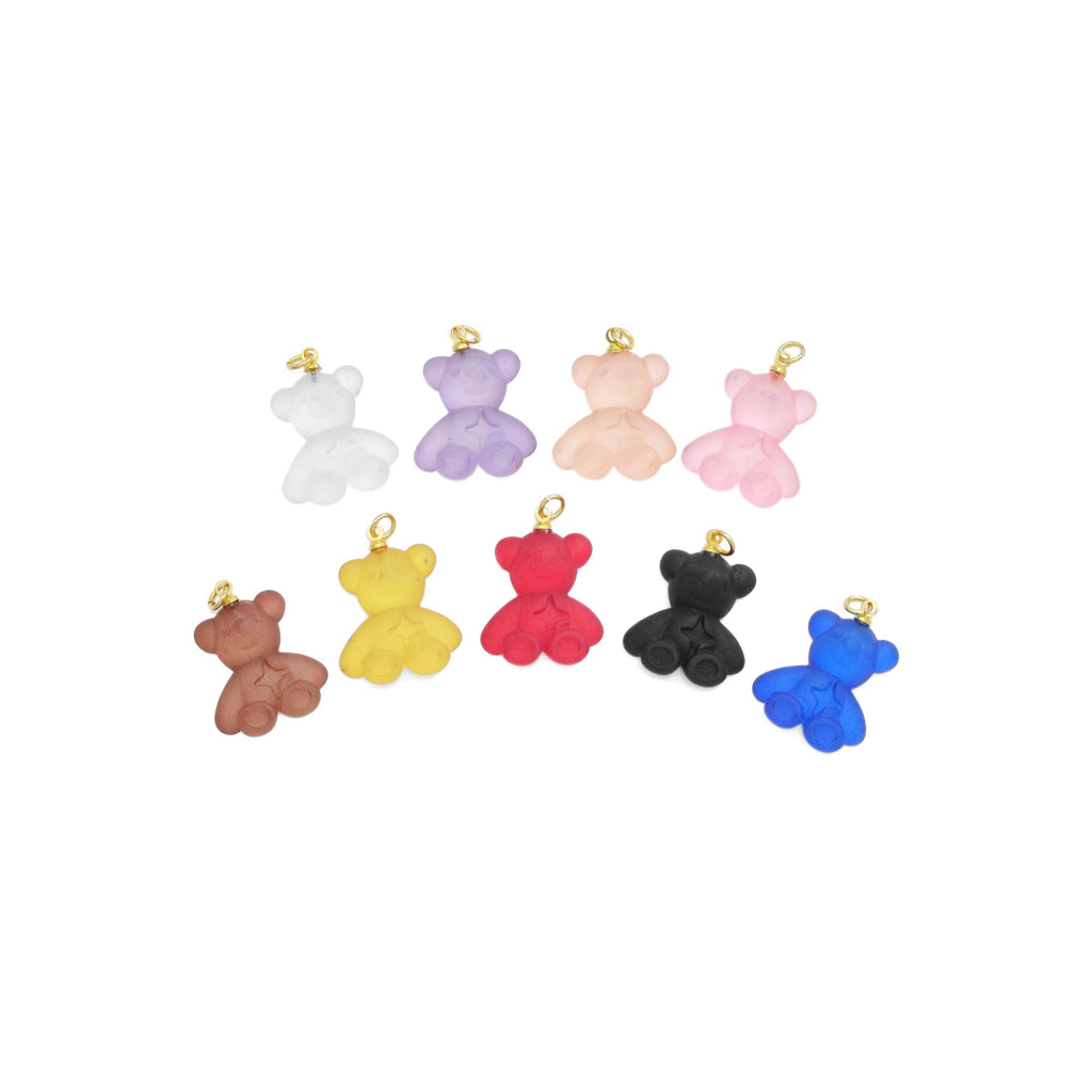 Colorful Teddy Bear Pendant Charm, Sku#FH226