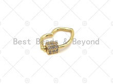Load image into Gallery viewer, Small Clear CZ Micro pave Lip Shape Clasp, 18k Gold CZ Pave Clasp, Lip Carabiner Clasp, lip Connector, Lip Charm,9x15mm, sku#LK10