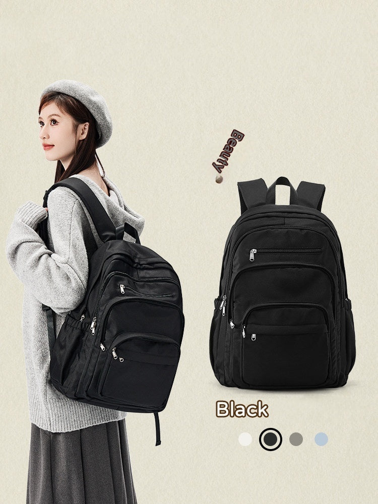 High-Capacity Nylon Commuter & Travel Backpack – Lightweight Zipper Daypack for Women & Men
