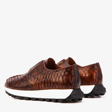 Load image into Gallery viewer, The Obsidian Tan  Python Leather Men Sneaker
