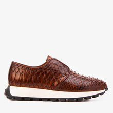 Load image into Gallery viewer, The Obsidian Tan  Python Leather Men Sneaker