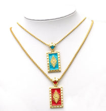 Load image into Gallery viewer, CZ Enamel Evil Eye Pendant, Sku#JL75