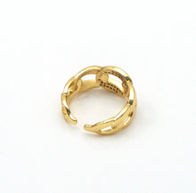Load image into Gallery viewer, CZ Pave Oval Link Shape Adjustable Ring,X224