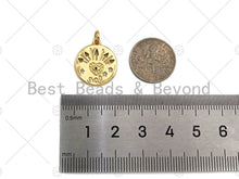 Load image into Gallery viewer, CZ Micro Pave Heart Arrows Eye Star Coin Charm,Sku#L417