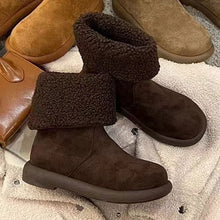 Load image into Gallery viewer, Women's Warm Mid-Calf Boots with Cotton Lining - Winter Slip-On Boots