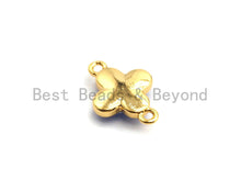 Load image into Gallery viewer, 100% Natural Shell Blue Clover Connector with Gold/Silver Plated Edging, Natural Blue Shell, Ocean Jewelry, 10x15mm,SKU#Z290