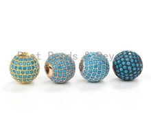 Load image into Gallery viewer, 6mm/8mm/10mm/12mm Micro Pave Turquoise CZ Stone Round Ball,sku#G308T