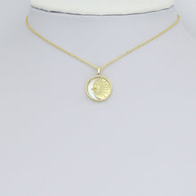 Load image into Gallery viewer, CZ North Star Moon Sun Mop Coin Charm Pendant, Sku#LK1154