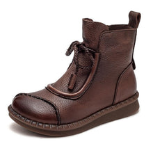 Load image into Gallery viewer, Women's Soft-Sole Chunky Heel Ankle Boots | Lace-Up | Microfiber Lining | Non-Slip Rubber Sole