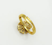 Load image into Gallery viewer, Large CZ Flower Adjustable Ring, Sku#LD265