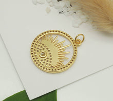 Load image into Gallery viewer, CZ Evil Eye On Round Ring Charm, Sku#B176