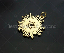 Load image into Gallery viewer, CZ Micro Pave Radial Star flower Shape Pendant/Charm,Cubic Zirconia Charm, Necklace Bracelet Charm Pendant,21x19mm, Sku#L509