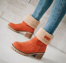 Load image into Gallery viewer, Premium Suede Snow Boots Women - Mid-Tube Thick Heel Winter Boots