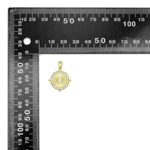 Load image into Gallery viewer, Clear CZ around radical line Round Coin Charm Pendant, Sku#LX765