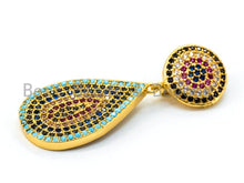 Load image into Gallery viewer, CZ Micro Pave Teardrop Pendant with Evil Eye, sku#L96