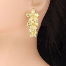 Load image into Gallery viewer, Gold Silver String Flowers Earrings, Sku#L719