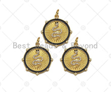 Load image into Gallery viewer, CZ Micro Pave Snake Snake Medaltion charm, Sku#Z1347