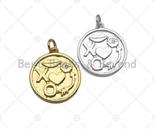 Load image into Gallery viewer, Gold Silver XO heart Lip Arrow charm,  Sku#L382