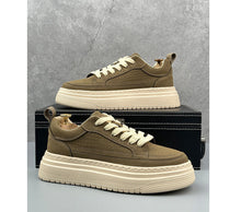 Load image into Gallery viewer, Men's Minimalist Chunky Sole Casual Sneakers | Microfiber Leather Lace-Up Shoes
