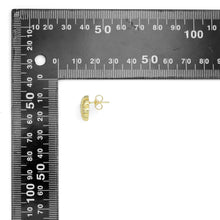 Load image into Gallery viewer, Clear CZ Round Checkboard Stud Earrings, Sku#A372