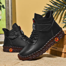 Load image into Gallery viewer, Women's High-Top Velcro Cotton Boots – Casual Flat Heel Ankle Boots