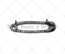 Load image into Gallery viewer, CZ Micro Pave Safety Pin Shape Pendant,sku#L282