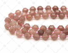 Load image into Gallery viewer, Strawberry Quartz Double Point Beads, Sku#U1306