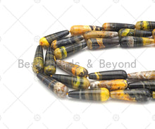 Load image into Gallery viewer, Quality Natural Bumblebee Jasper Smooth Teardrop Shape Beads, 8x20mm/10x30mm Yellow Orange Black Matrix  Beads,15.5'' Full Strand, Sku#U1148