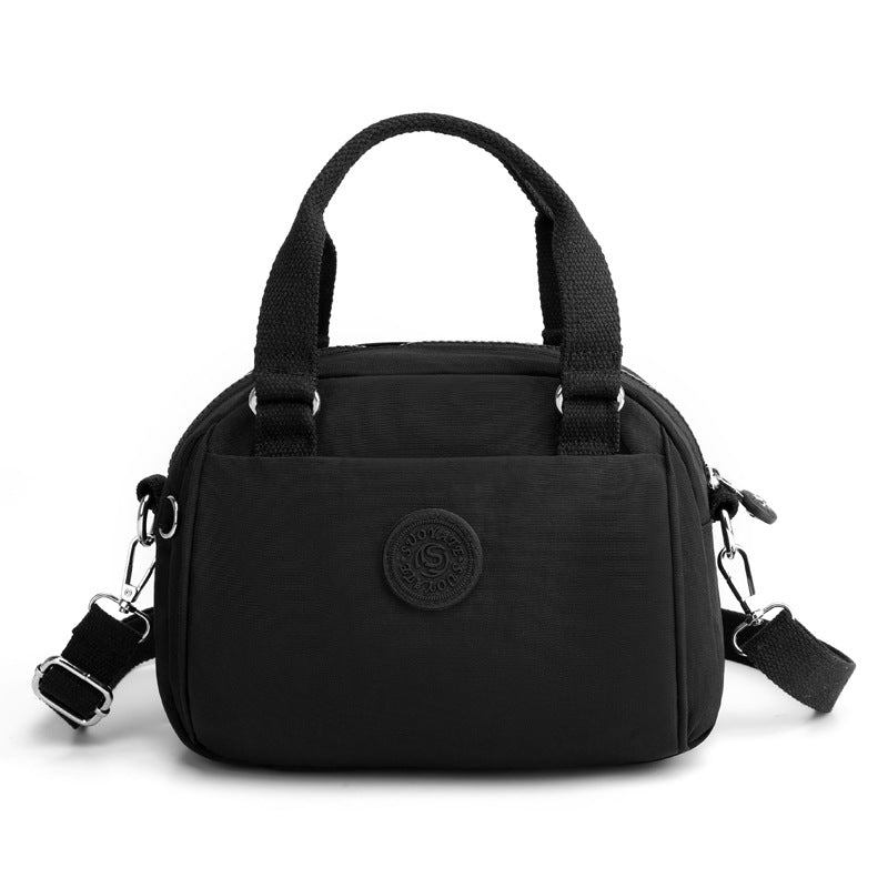Multi-Layered Compact Portable Nylon Shoulder Crossbody Bag