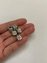 Load image into Gallery viewer, 8.5mm Cube Gold/Rose Gold/Silver Alphabet CZ Micro Pave Large Hol