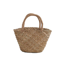 Load image into Gallery viewer, Women's Handwoven Mitsuba Grass Tote Bag – Natural Straw Weave Shell Handbag