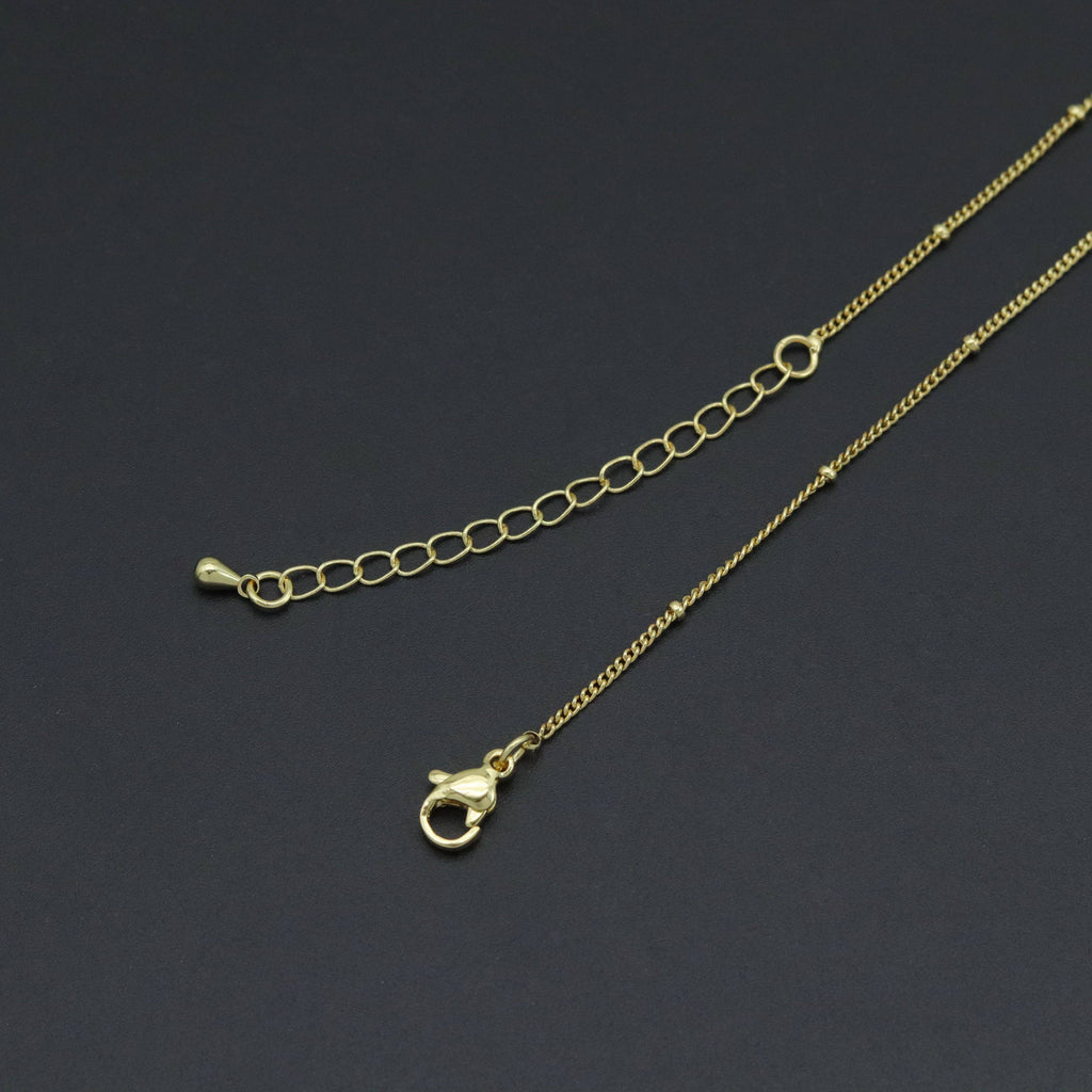 Gold Rectangle Initial Charm, Alphabet Name Letter Charm Adjustable Necklace,sku#LX718