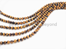Load image into Gallery viewer, High Quality Natural Yellow Gold Tiger Eye Round Faceted Beads,sku#U350