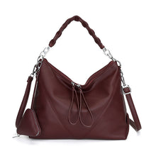 Load image into Gallery viewer, Women's Genuine Leather Chain Shoulder Crossbody Bag with Triangle Pouch