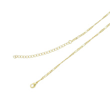 Load image into Gallery viewer, Flate Gold Figaro Chain Adjustable Necklace, Sku#LD593/JD04