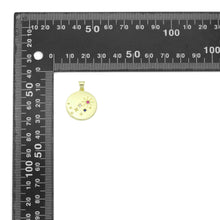 Load image into Gallery viewer, Colorful CZ North Star Coin Gold Charm Pendant,Sku#LX859