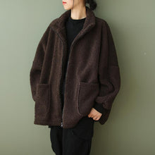 Load image into Gallery viewer, Plus-size Loose-fitting Long-sleeve Womens Casual Lambswool Coat