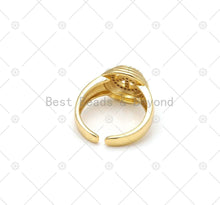 Load image into Gallery viewer, CZ Peace Sign Adjustable Ring, Sku#X277