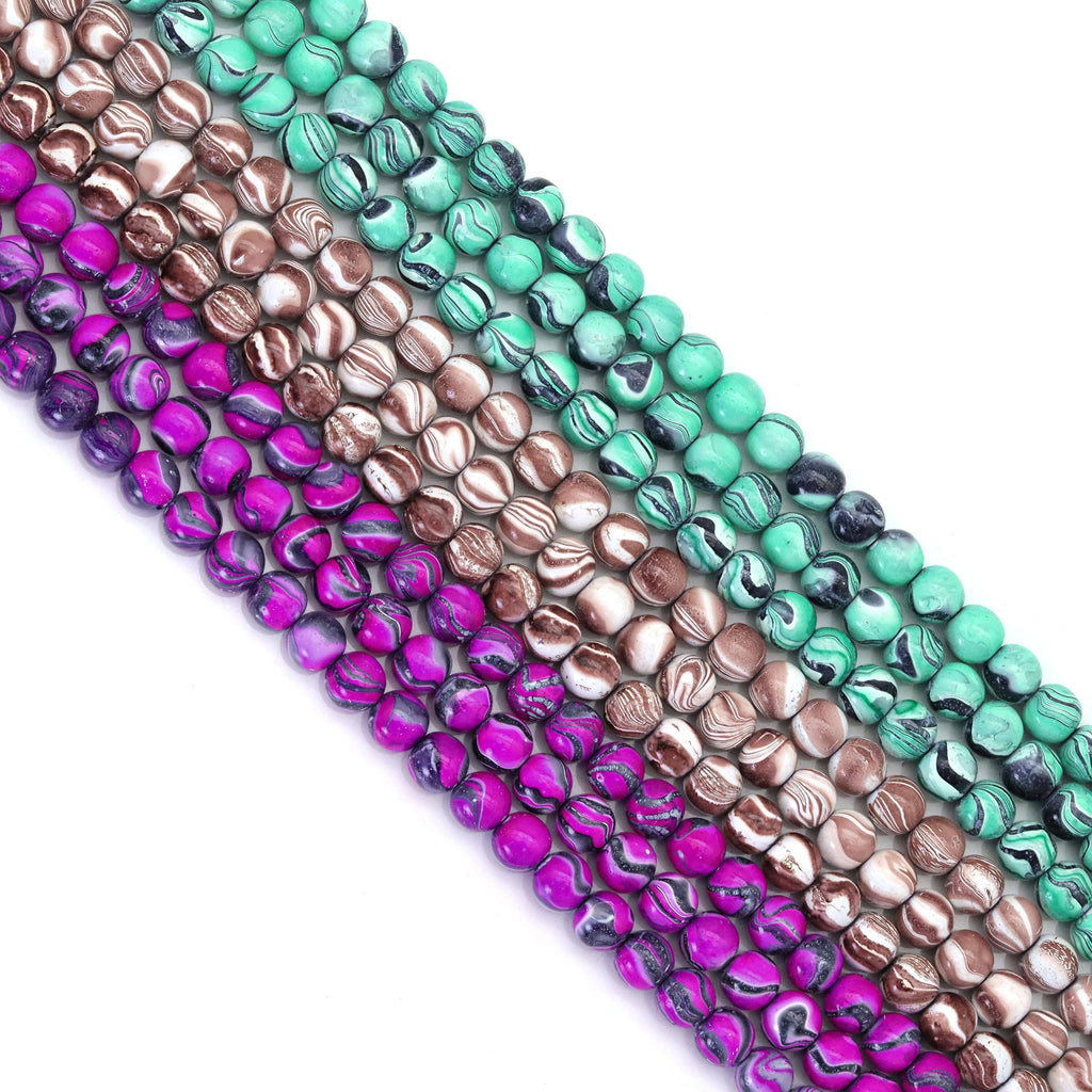 Colorful Hematite Round Smooth Beads, Sku#S165