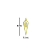 Load image into Gallery viewer, Clear CZ Gold Long Triangle Carrot Charm Pendant,Sku#LX849