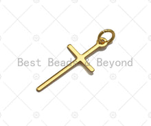 Load image into Gallery viewer, Gold/Silver/Rose Gold/Black Color Cross Charm Pendant, Cross Shaped Charm, 11x24mm, su#Y280