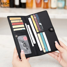 Load image into Gallery viewer, RFID Anti-Theft Wallet PU Leather Zipper Bifold with Multiple Card Slots