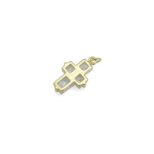 Load image into Gallery viewer, Gold Big Clear CZ Cross Charm, Sku#LD528