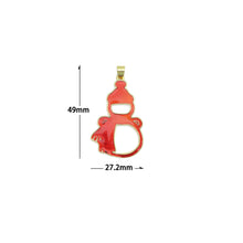 Load image into Gallery viewer, Red Enamel Christmas Snowman Charm Pendant,Sku#LK1211