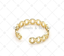 Load image into Gallery viewer, Cute Smiley Face Bangle Bracelet, 18K Gold Filled Open Cuff Bracelet, Adjustable Bracelet, Fashion Jewelry, 64x13mm, Sku#LD155