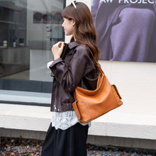 Load image into Gallery viewer, Women's Genuine Leather Tote Bag – Minimalist Commuter Shoulder Bag