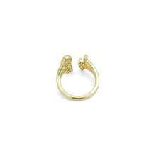 Load image into Gallery viewer, Clear CZ Gold Silver Love Adjustable Ring, Sku#A382