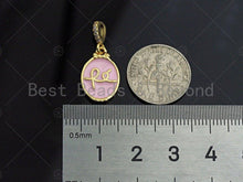 Load image into Gallery viewer, Enamel Oval Shape Charm Pendant, Gold Finish, Red/Black/Pink/White Oval Coin Charm, 11x17mm, sku#JL06