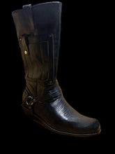 Load image into Gallery viewer, Men's Embroidered Knight High-Heel Leather Boots | Pointed Toe | Sizes 38–48