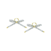 Load image into Gallery viewer, Gray Crystal Beads Bowknot Earrings, Sku#LD634